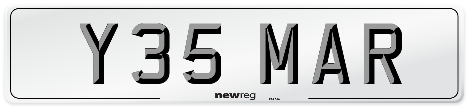 Y35 MAR Number Plate from New Reg